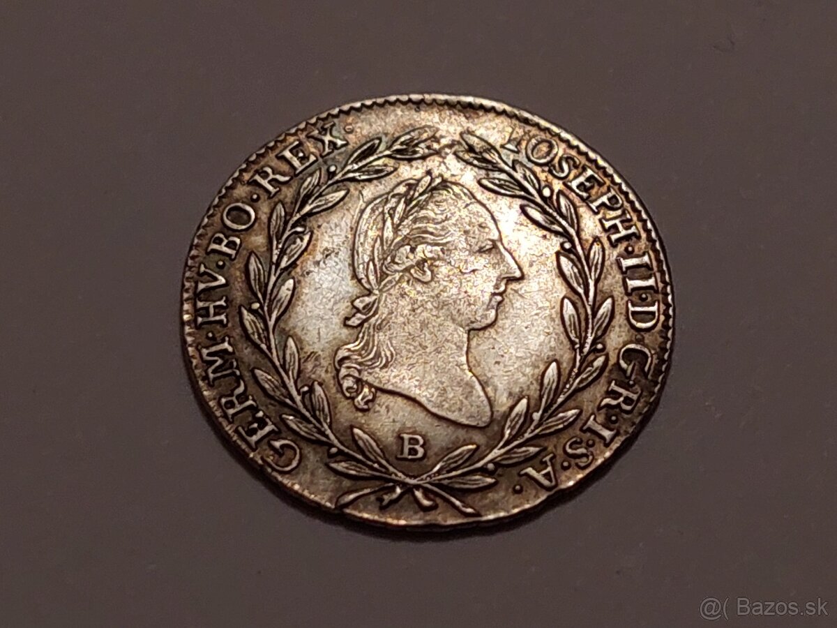 Originál 10 grajciar r. 1789 Jozef II. Habsburský