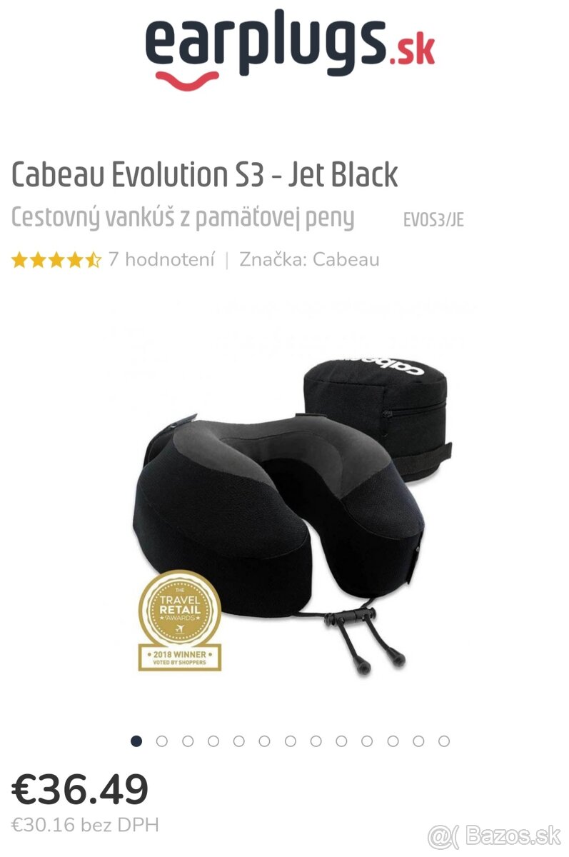 Cestovný vankúš z pamäťovej peny - Cabeau Evolution S3