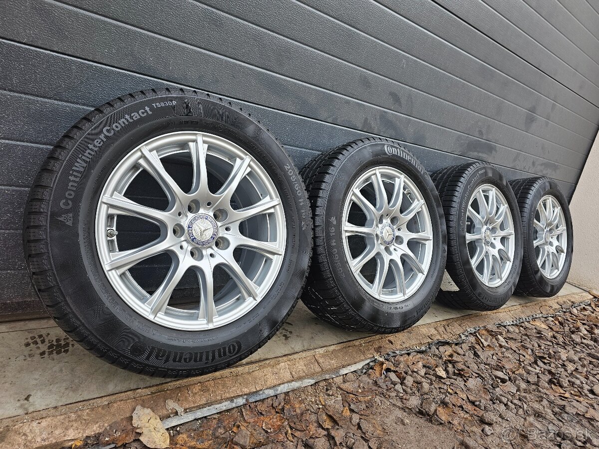 Zimná Sada Mercedes C W205 5x112+Continental 205/60 R16