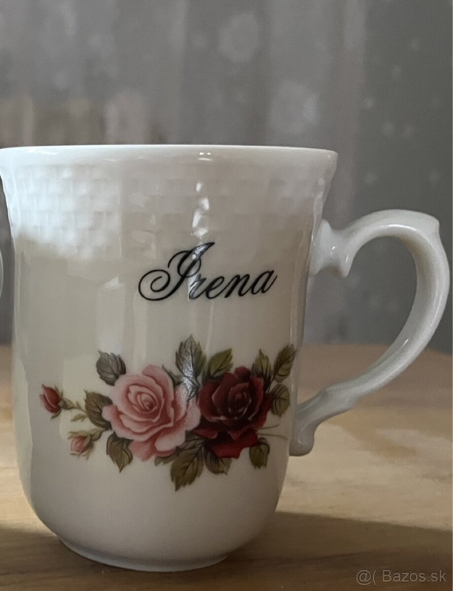 porcelánový pohárik s menom Irena