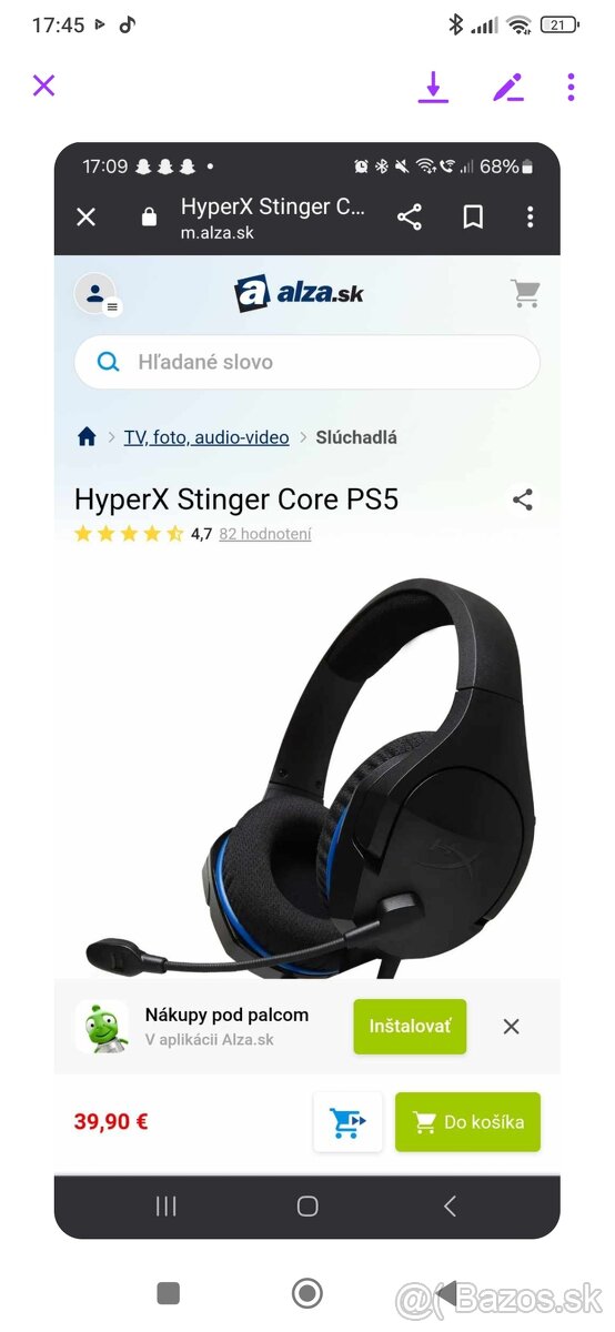 Slúchadlá HyperX Stinger Core PS5