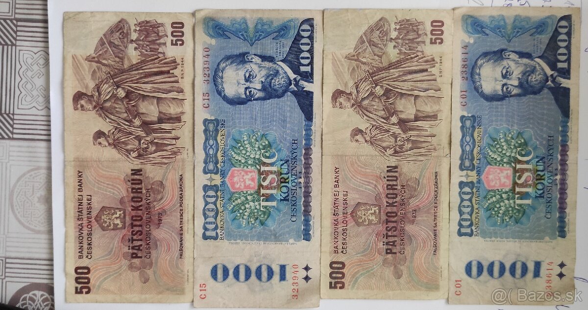 Predám československé bankovky