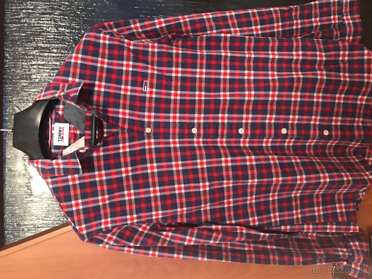 TOMMY HILFIGER originál karovana pánska kosela L