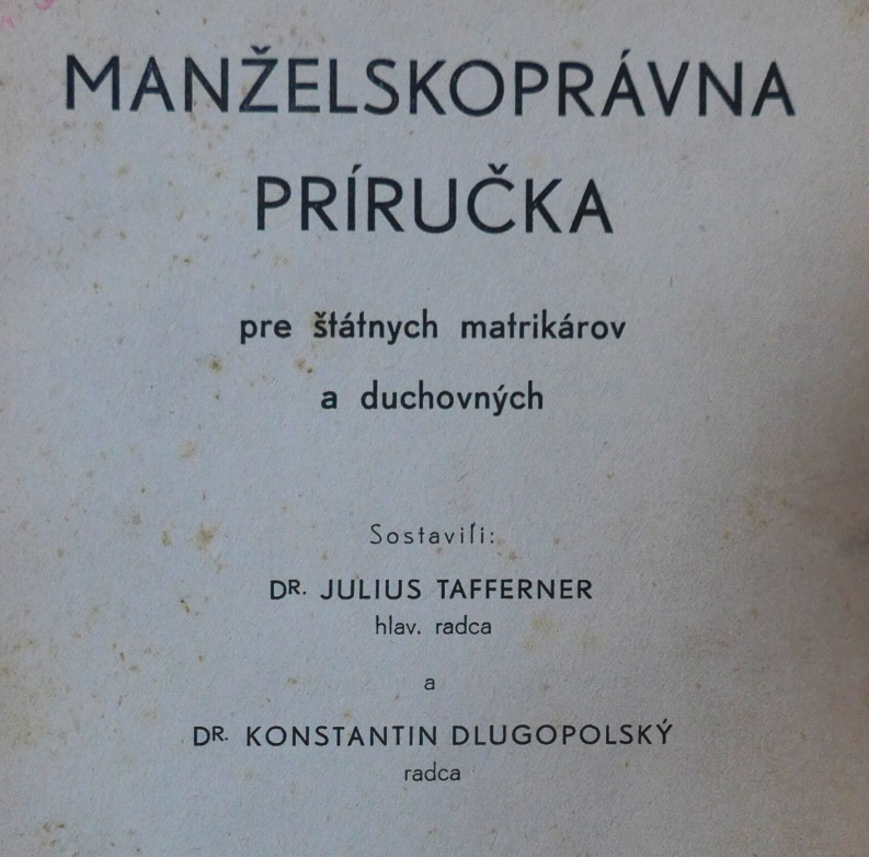 Manželskoprávna príručka - 1935.