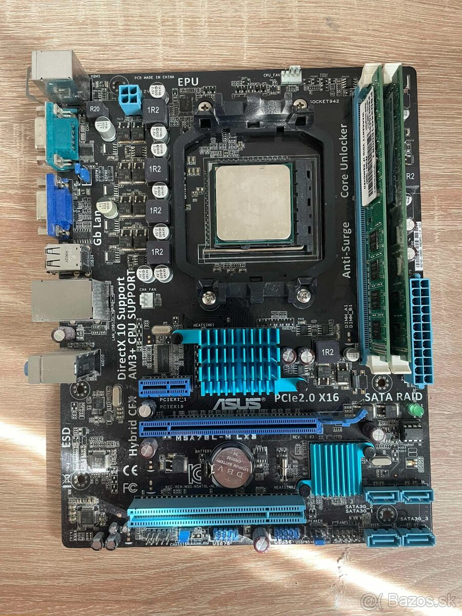 Základna doska asus M5A78L M LX3, procesor AMD FX6100