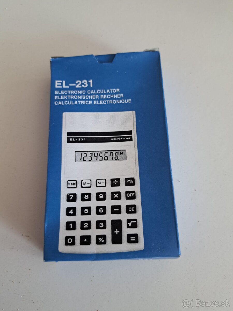 Retro kalkulačka EL 231 funkčná v krabičke.