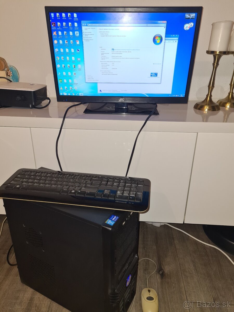 Predám stolový PC+myš+klávesnica+repráky+monitor/TV