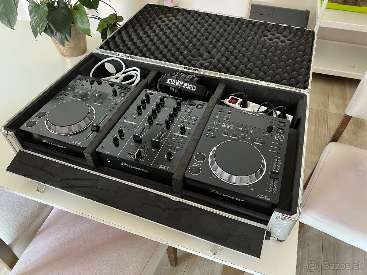 Pioneer DJ Mixpult set + Kufor, slúchadlá