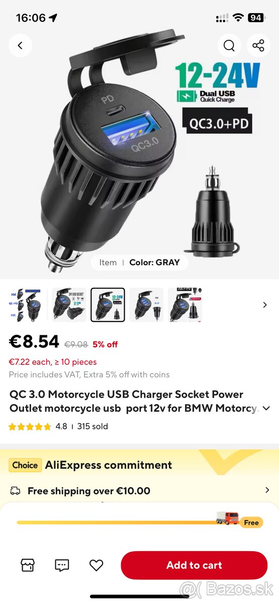 USB adaptér 12V pre BMW