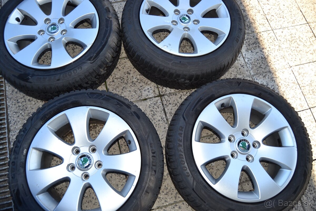 Škoda elektróny R16 a zimné gumy 205/55 R16, rozteč 5x112