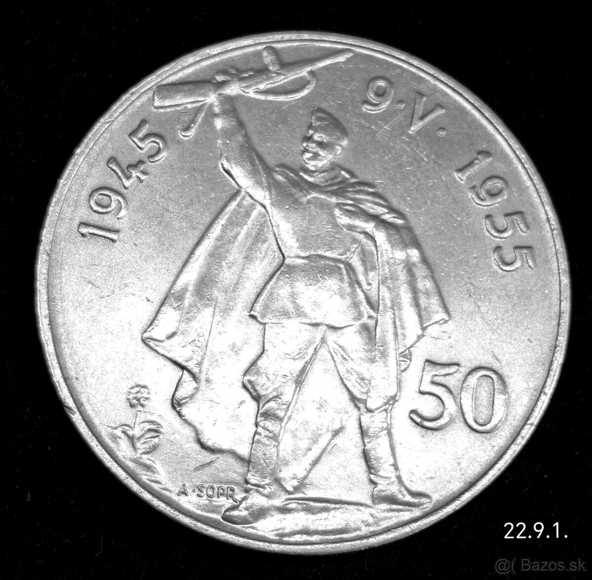 STŘÍBRNÁ 50 koruna 1955 Osvobození