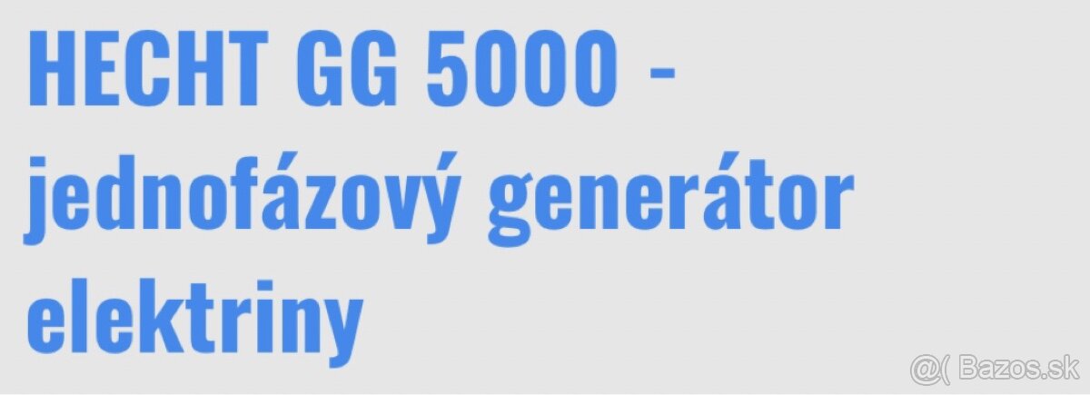 Hecht GG 5000 - benzínový generátor