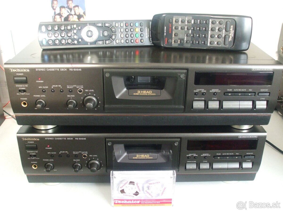 3-hlavovy kazetovy deck TECHNICS RS-BX646, vyroba = Japan