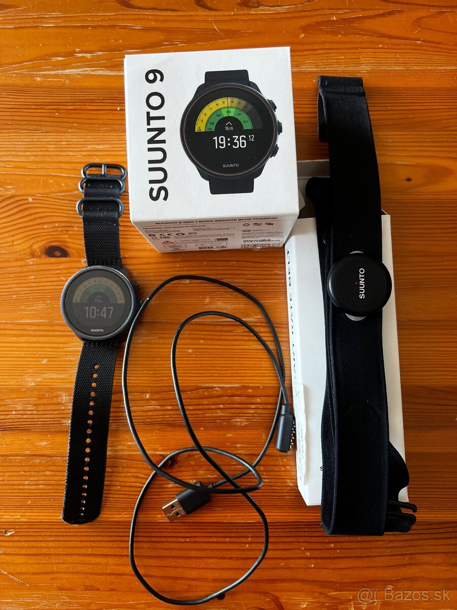 Suunto 9 baro granite blue titanium + hrudný pás