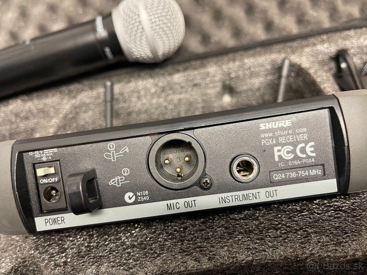 Predám SHURE PGX4 s PG58 mic 2KS