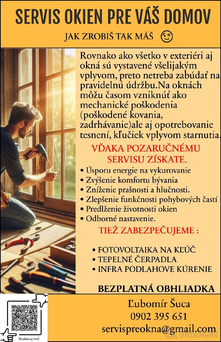 Profesionálny servis pre vaše okná