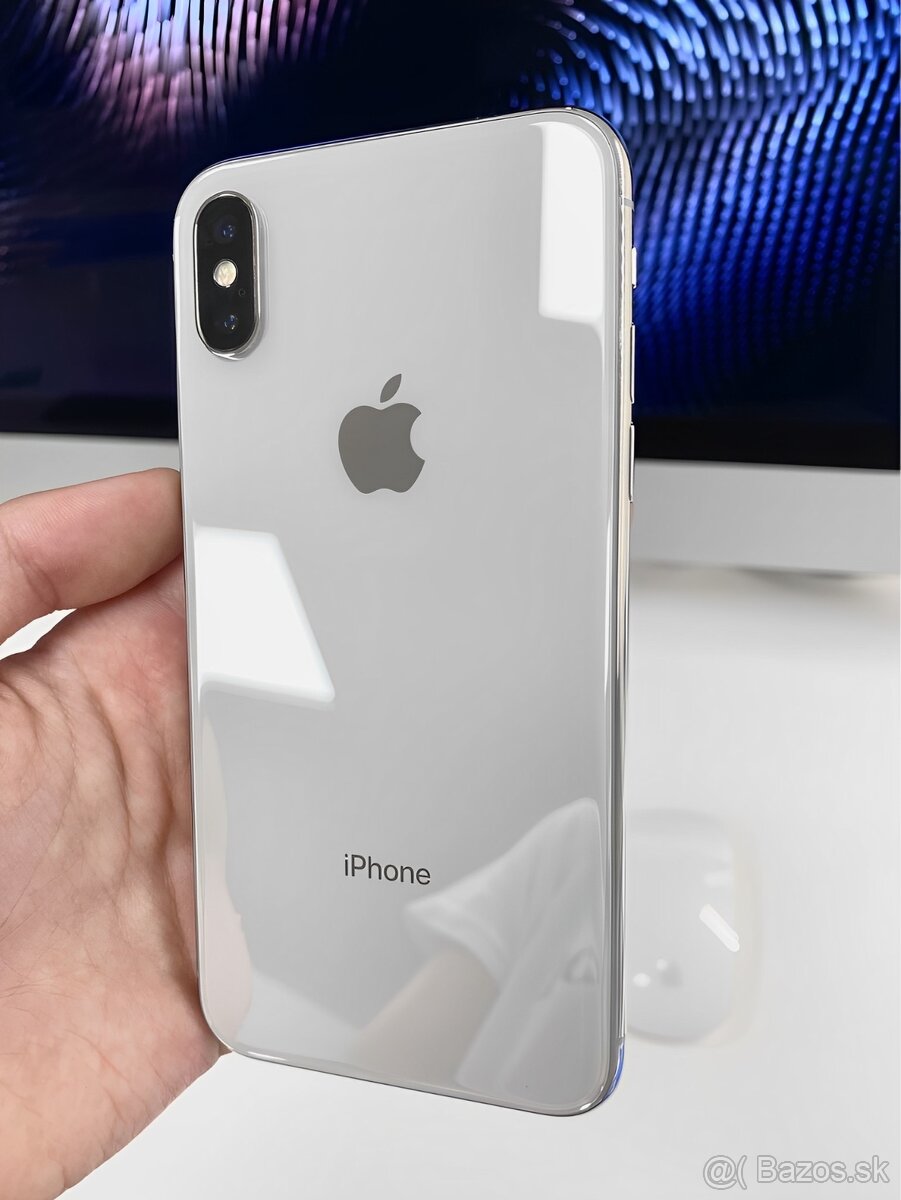 iPhone X Silver BATERIE 100% TOP