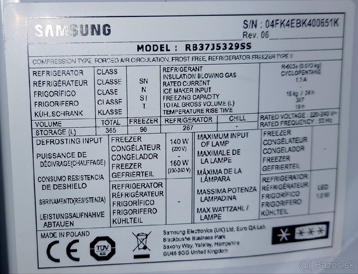 Samsung chladnicka prislusenstvo