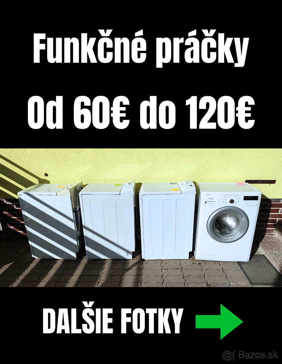 práčky od 60 do 120€ whirlpool