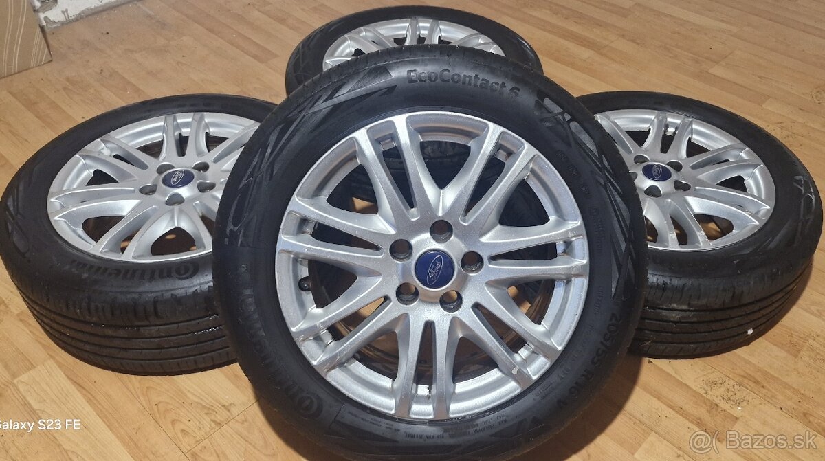 Predám letnú sadu alu disky Ford 5x108 R16 ,205/55 R16