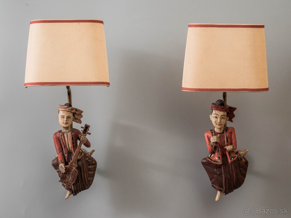 Indické nástěnné lampy párové