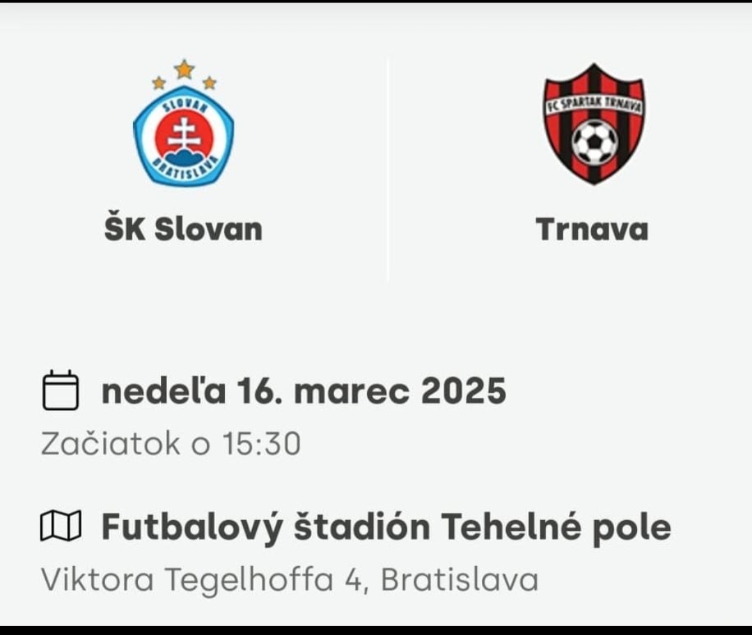 Derby Šk Slovan vs Spartak Trnava