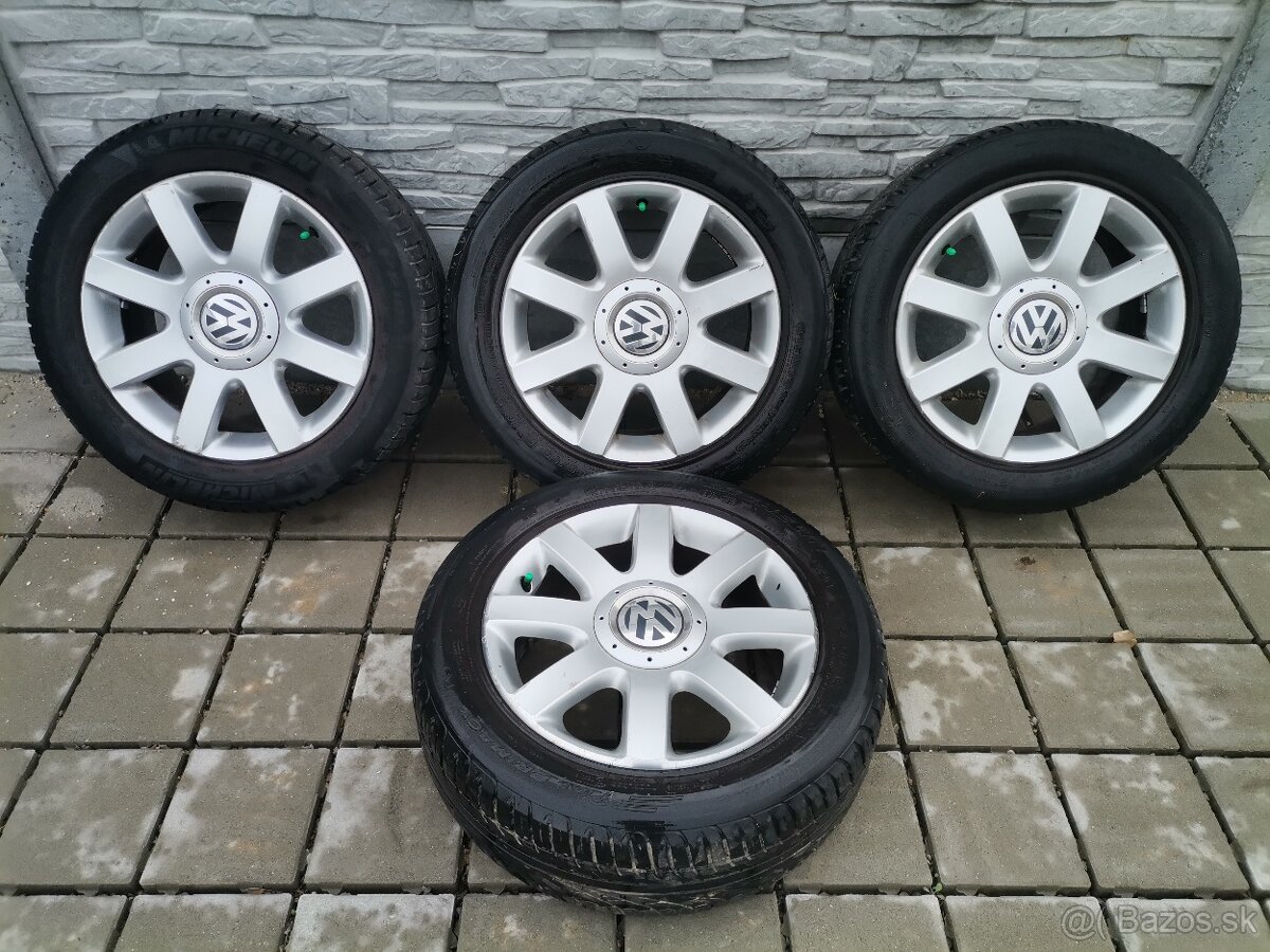 Alu disky 5x112 R16 VW + 205/55 R16 letné pneumatiky