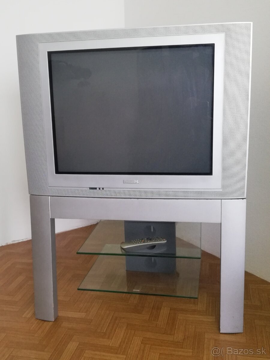 Retro TV Philips so skrinkou + funkčné diaľkové ovládanie