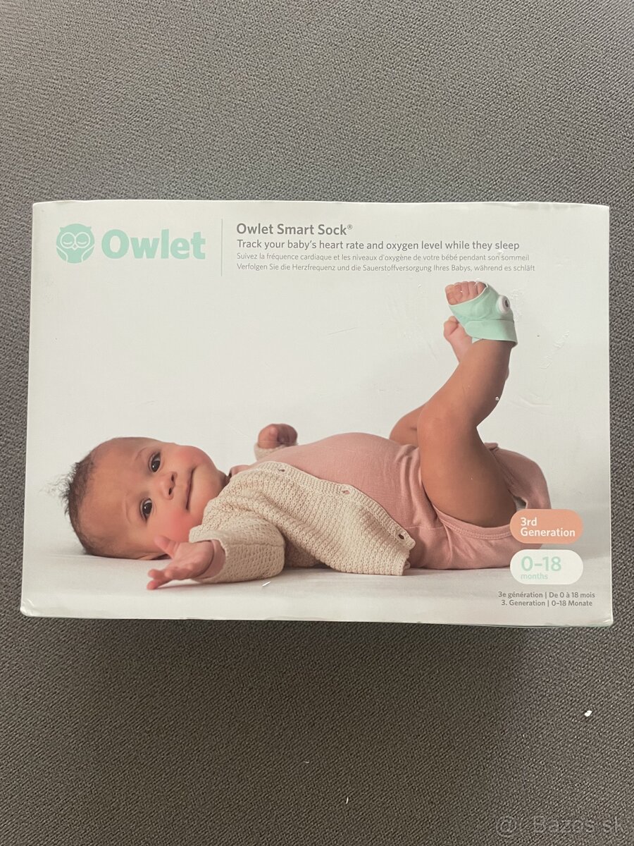 Owlet Smart Sock 3 Monitor Dychu, pestunka