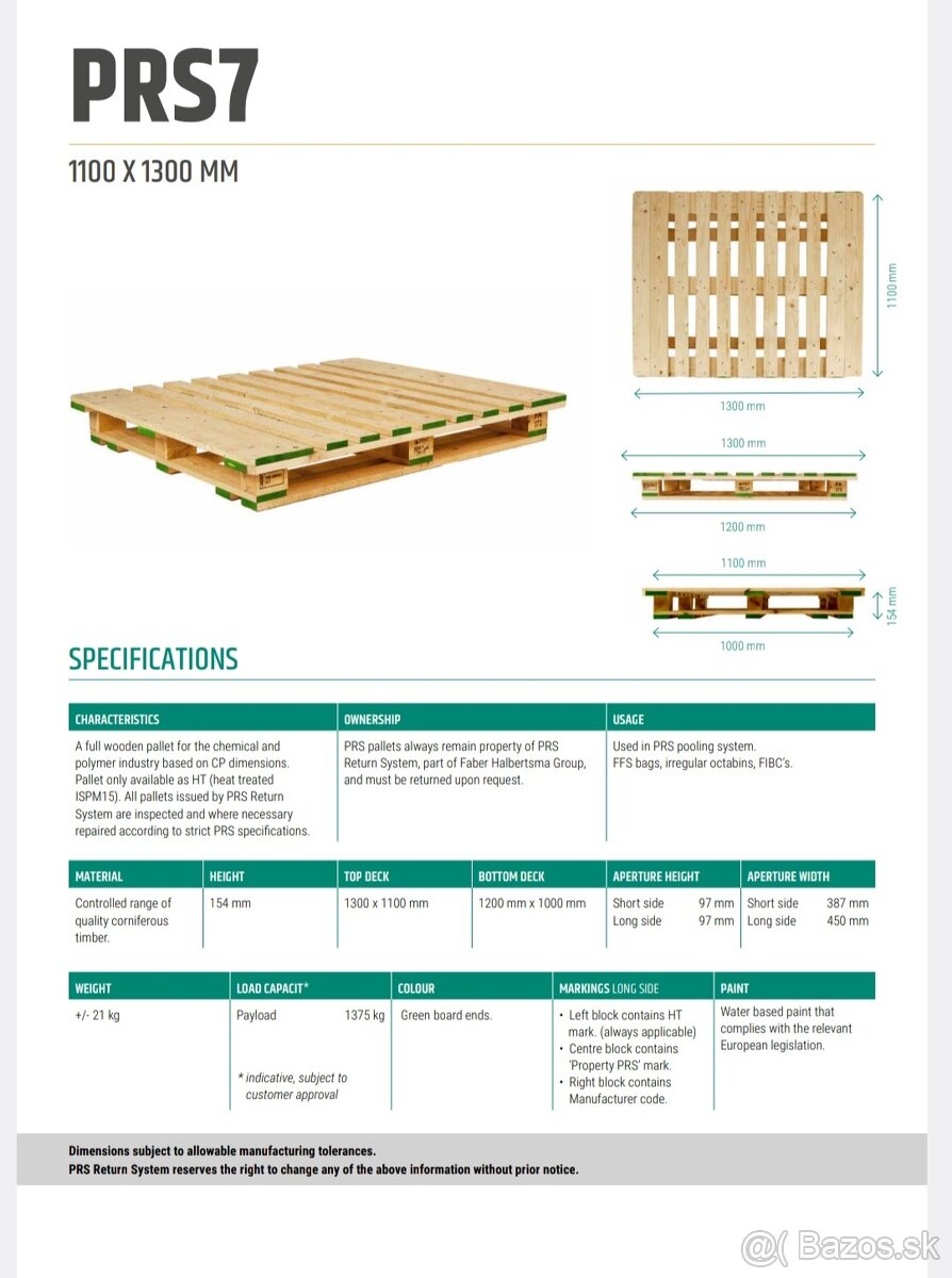 Palety PRS7 130 x 110cm