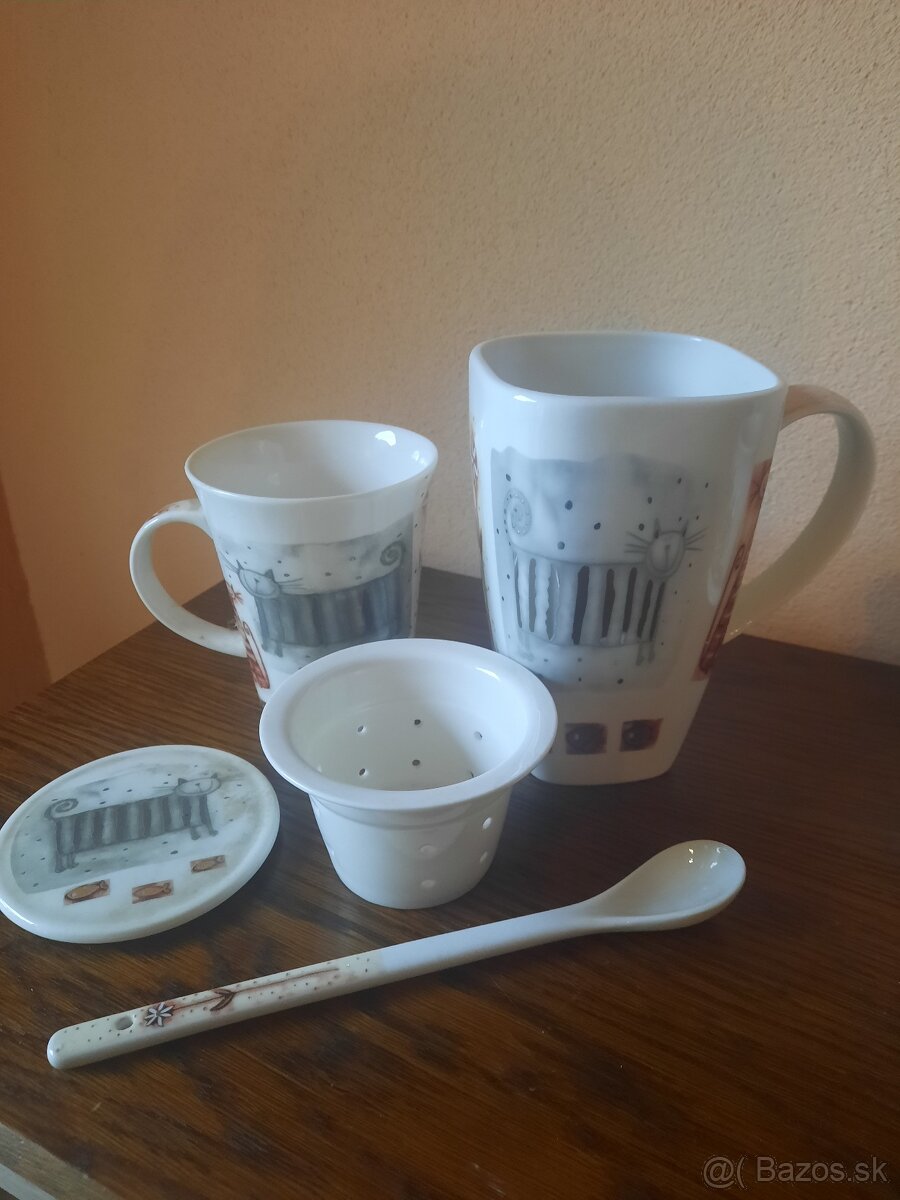 Porcelánový set Mačky, zberateľský hrnček