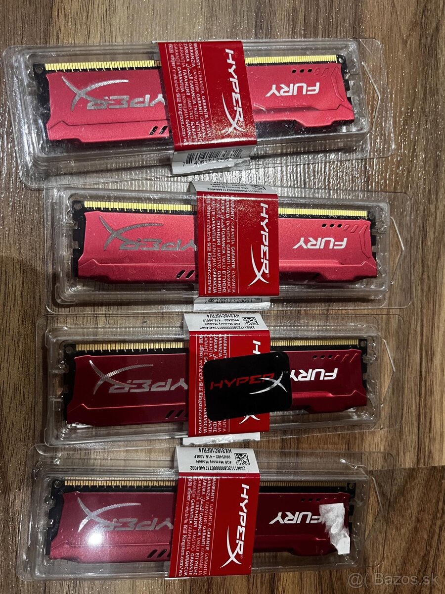 4x HyperX Fury 4gb DDR3