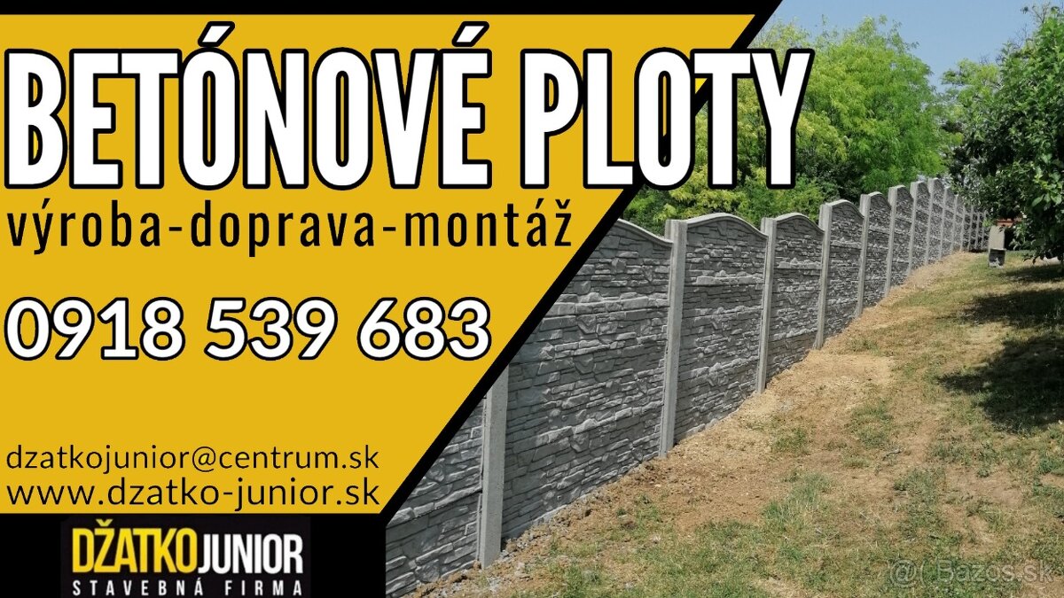 Betónové ploty SVIDNÍK - AKCIA