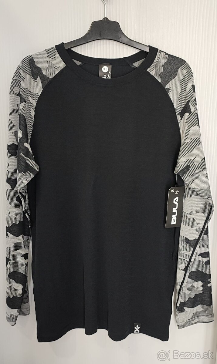 Funkčné tričko BULA Camo Merino Wool Crew veľkosť XL