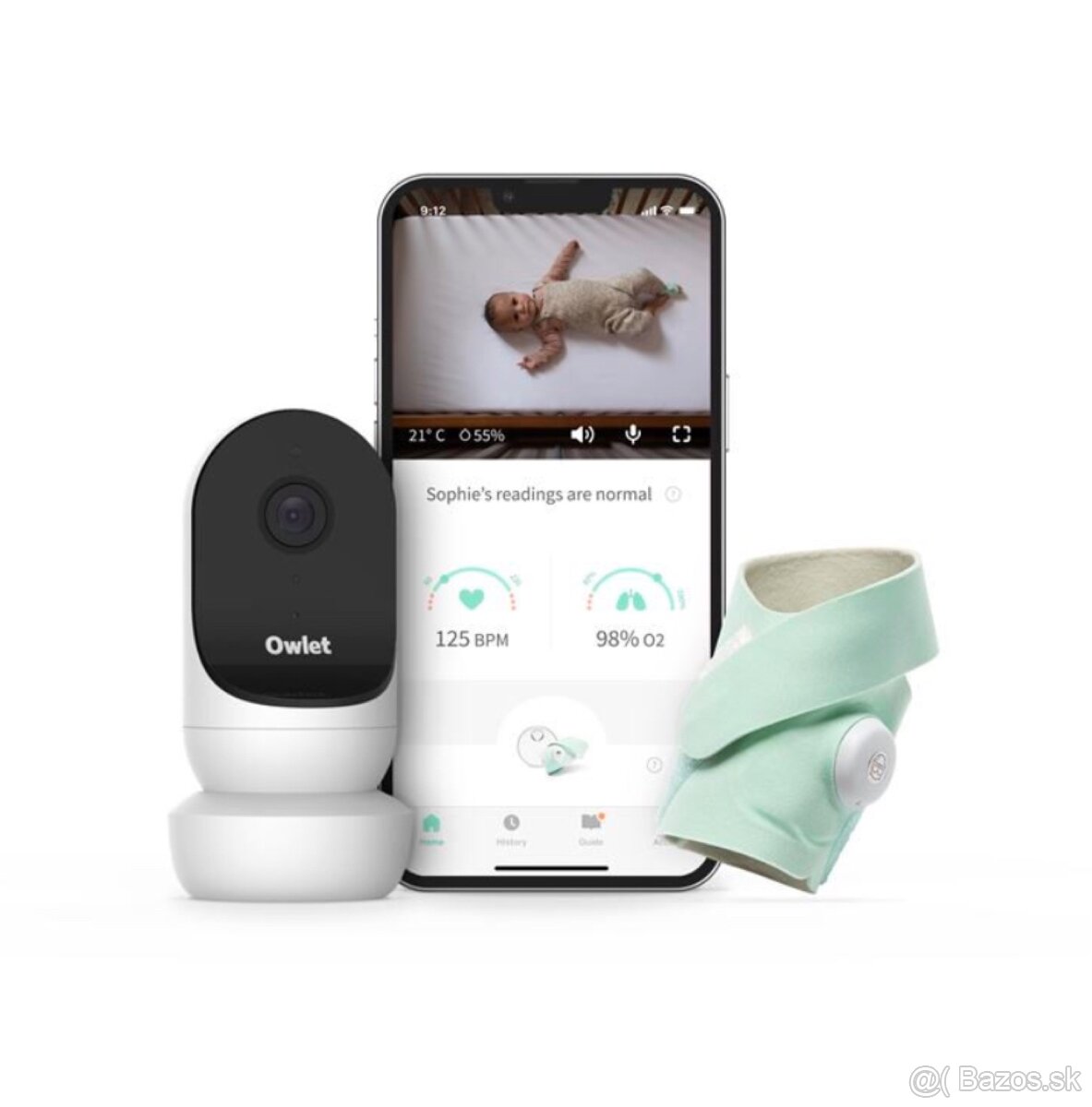 Owlet Monitor Duo: Smart Sock 3 + Cam 2 tyrkysová