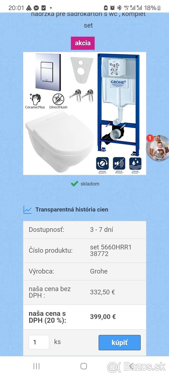 Kompletná sada grohe  wc