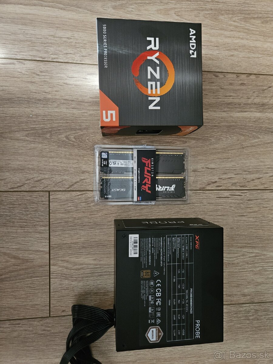 Ryzen 5 5600X kingston 16gb (8+8) zdroj 600W + bedňa