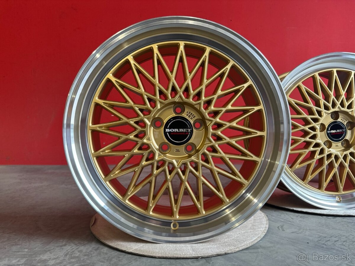 R20 5x112 (66,5) Borbet B 8.5J ET45 GOLD RIM POLISHED