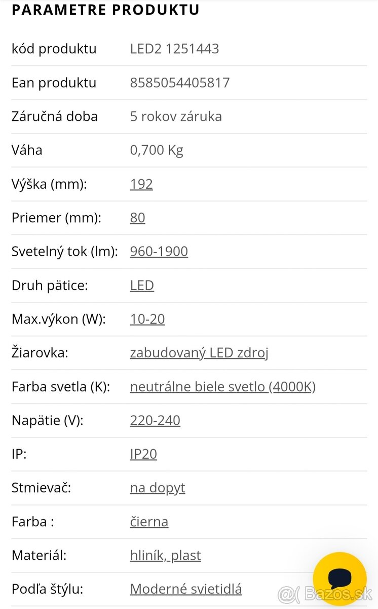 Stropné povrchové bodové svietidlo LED 10-20W 4000K čierna