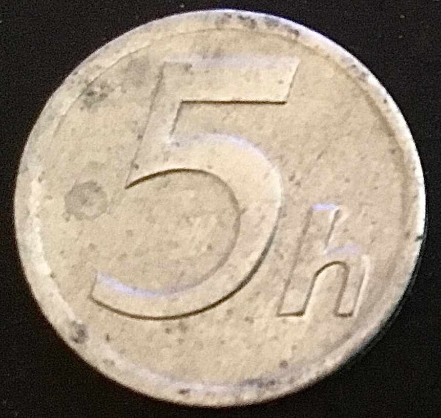 5 halierov 1942 z obdobia Slovenského štátu.