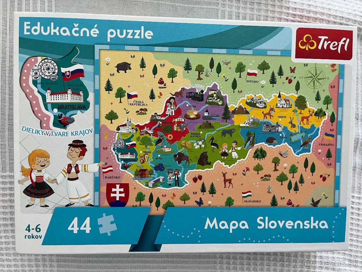 Edukačné puzzle- mapa Slovenska 4-6 rokov