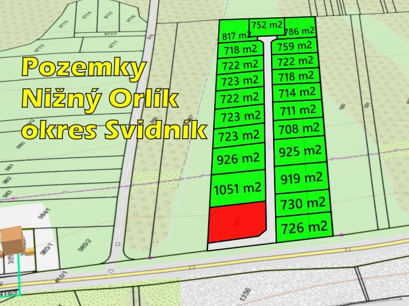 POZEMKY BLÍZKO MESTA SVIDNÍK - NIŽNÝ ORLÍK