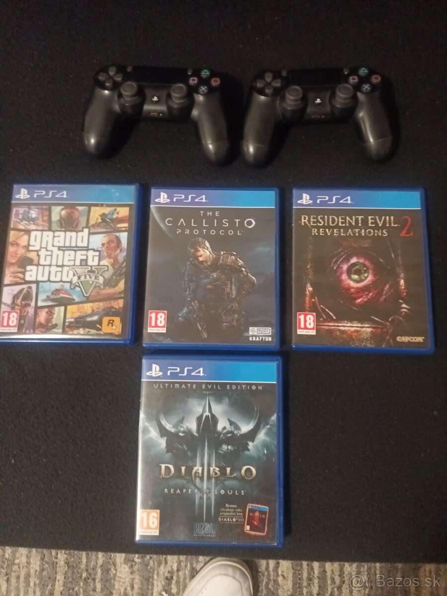 PS4 Dualshock 2ks,používané + 4 hry PS4