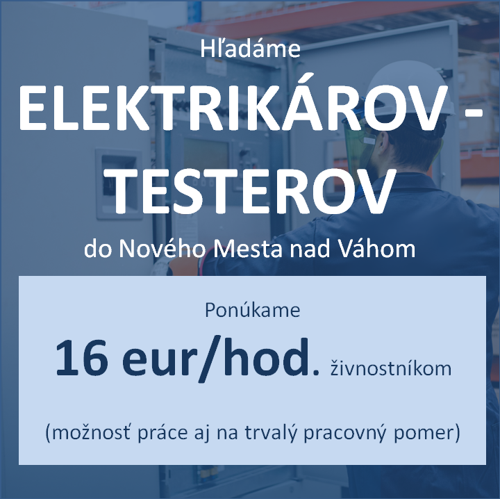 Elektrikár - tester Nové Mesto nad Váhom