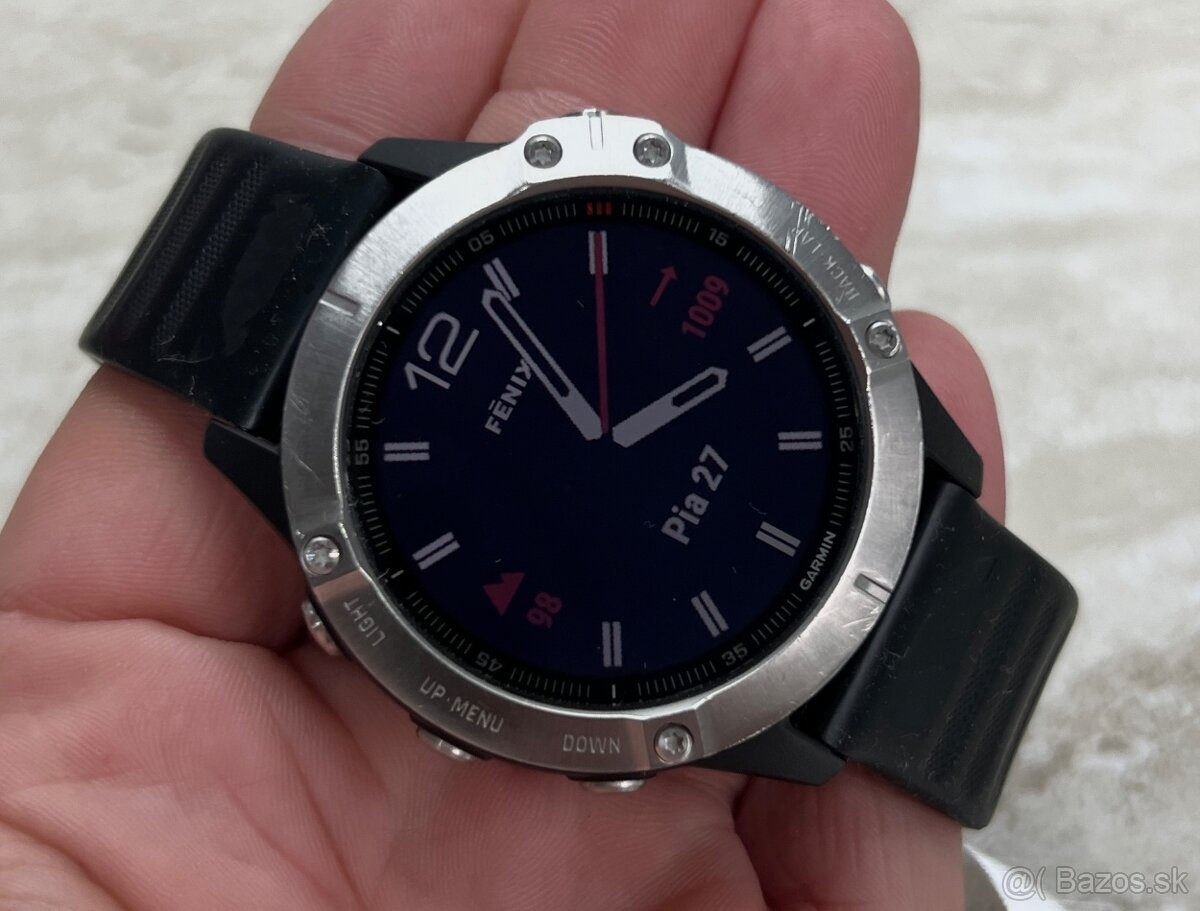 Garmin Fenix 6 Silver, Black band