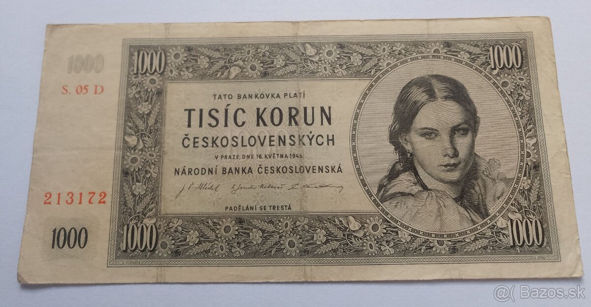 1000 korún 1945