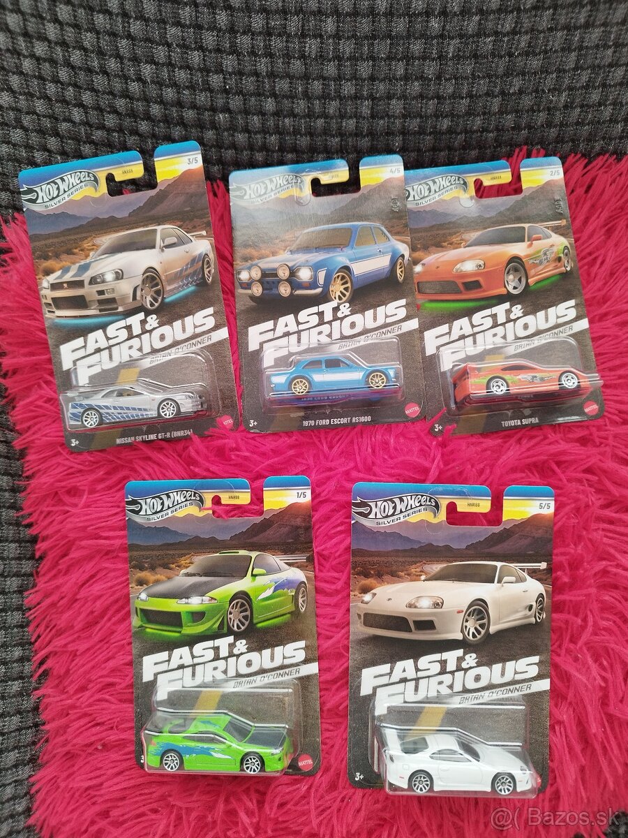 Hot Wheels Fast & Furious set 5 modelov