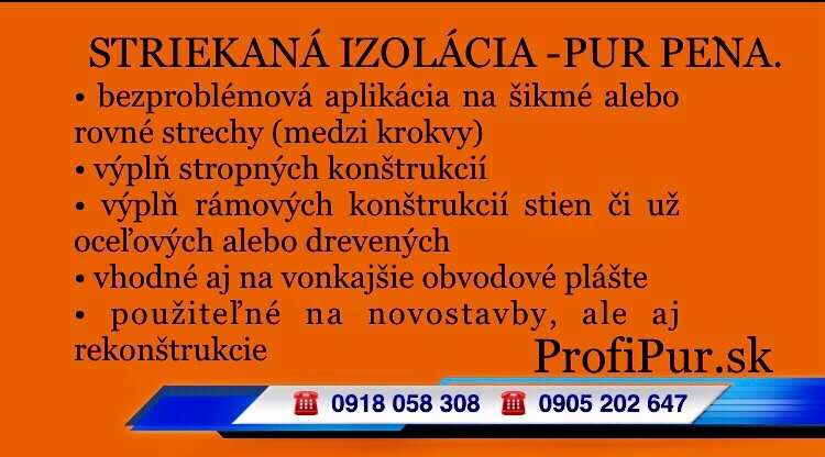 Striekaná izolácia-pur pena.Profipur.sk