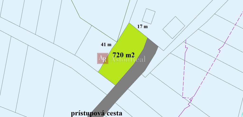 Predaj  pozemok 720m2 (41mx17m) Pavčina Lehota-Liptovský Mi