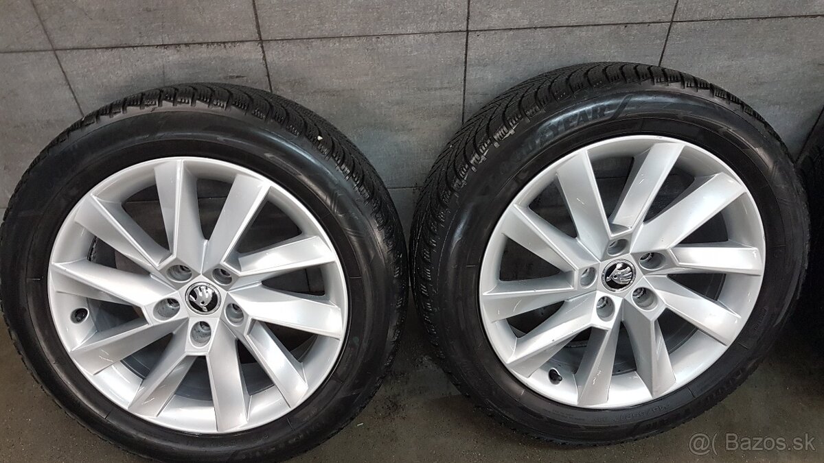 orig.Zimné ŠKODA kolesa 5x112 R17ET 40 Gooyear215/55